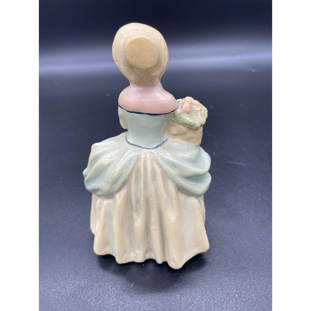 Vintage Ceramic Woman Figurine - Blue Dress Blonde Hair Hand painted Unsigned - Picture 4 of 6